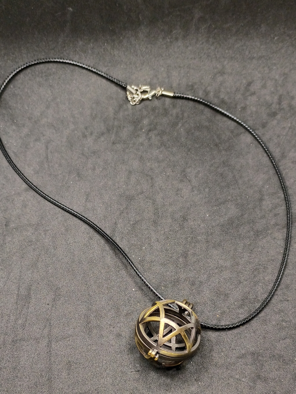 Hand Crafted Brass and Black Orb Necklace